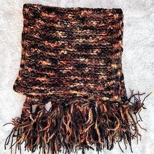 Missoni Foulard Variegated Knit Scarf with Fringe Wool Blend made in Italy